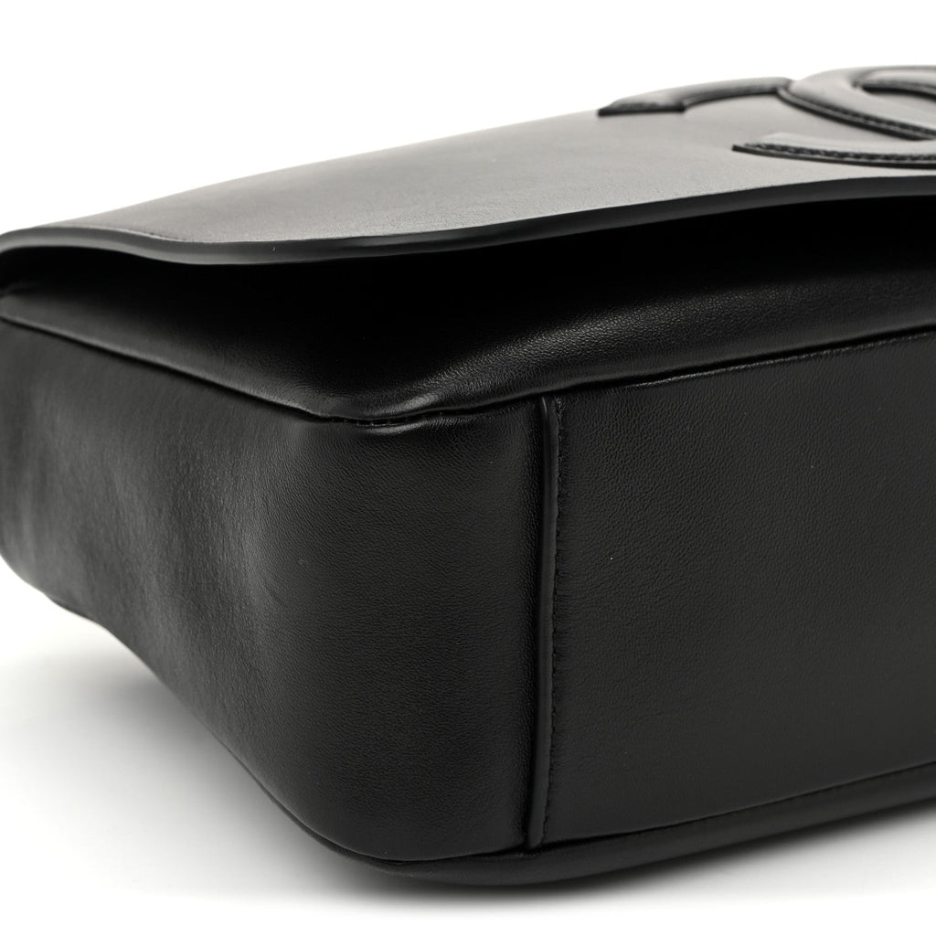 Lambskin CC Maxi Messenger Bag Black