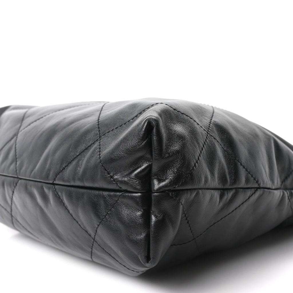 Shiny Calfskin Quilted Small Chanel 22 Black