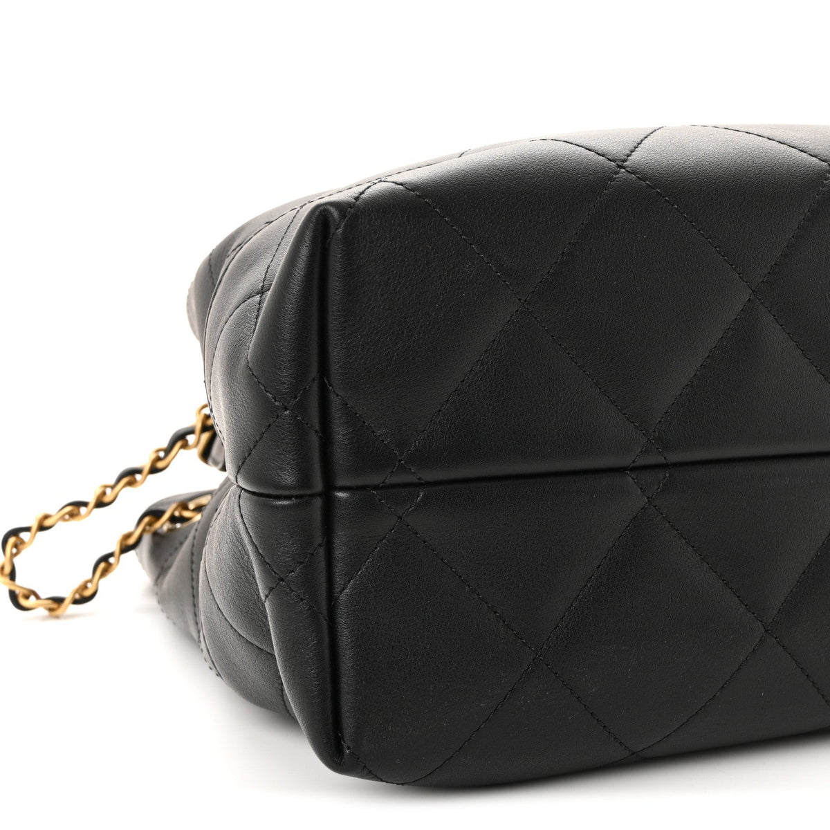 Calfskin Quilted Small Coco Base Shopping Bag Black