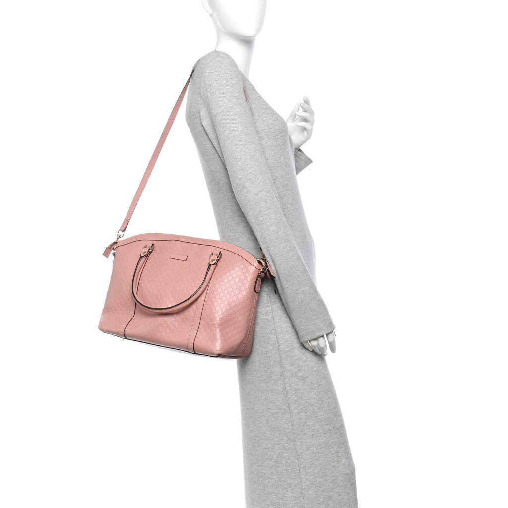 Soft Microguccissima Large Dome Satchel Soft Pink