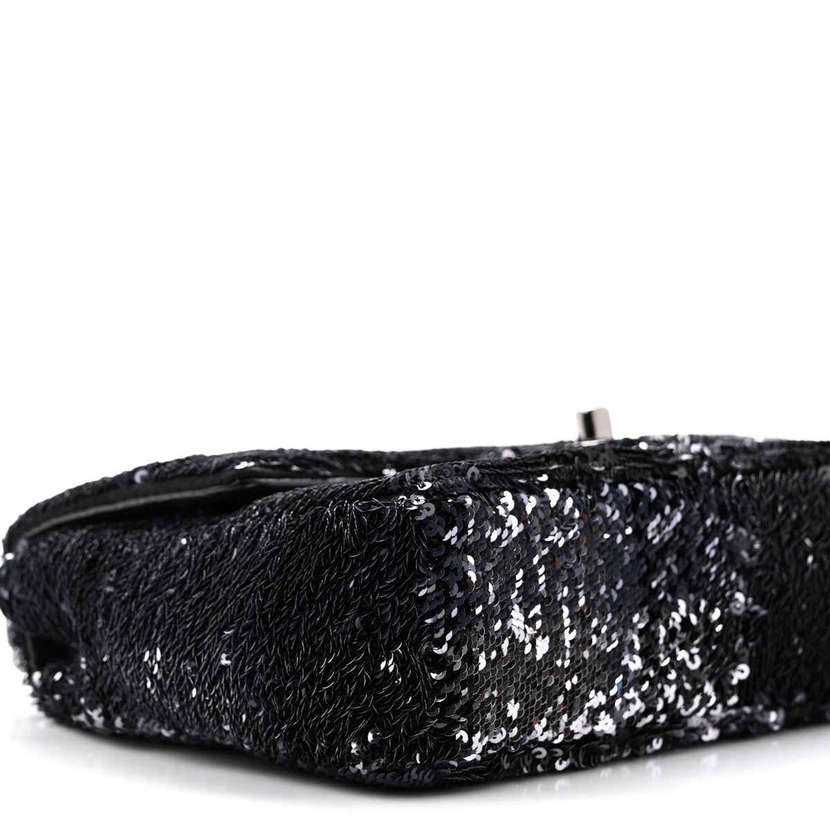 Sequin Quilted Small Single Flap Black
