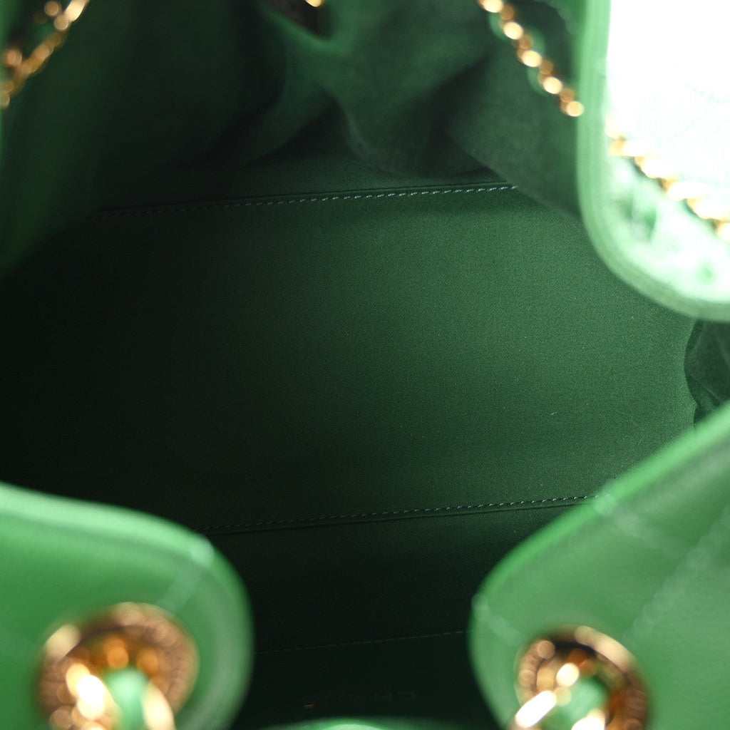 Caviar Quilted Small Chanel 25 Handbag Green