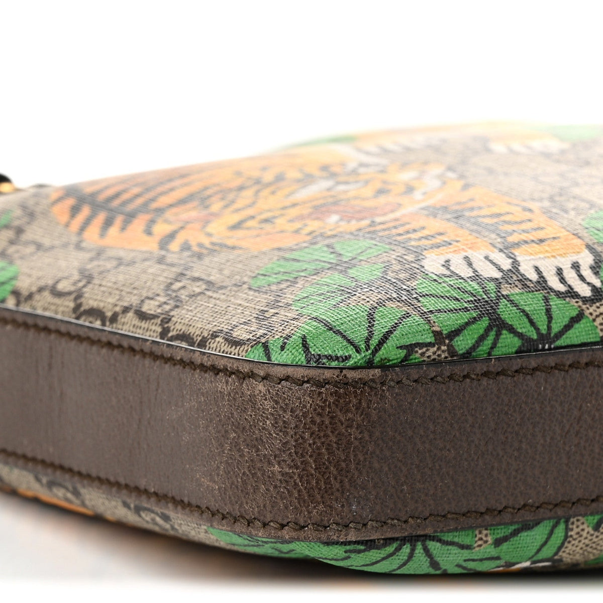 GG Supreme Monogram Bengal Web Medium Flat Messenger Beige Yard