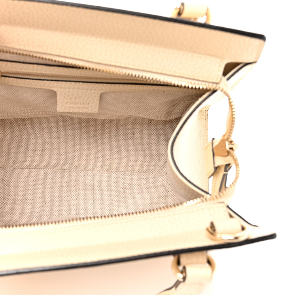 Dollar Calfskin Medium Soho Top Handle Satchel Ivoire