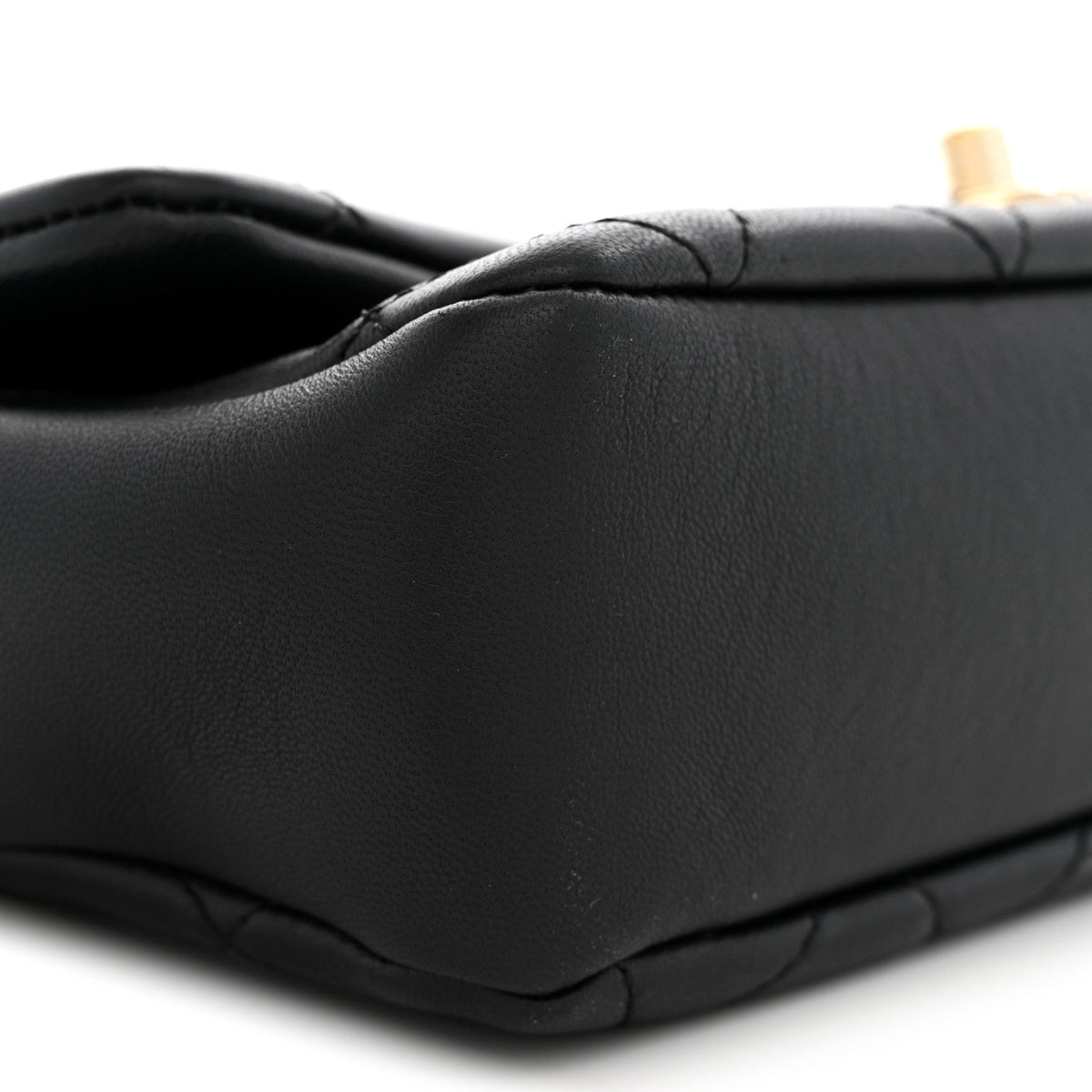 Lambskin Quilted Resin Bi-Color Chain Flap Bag Black