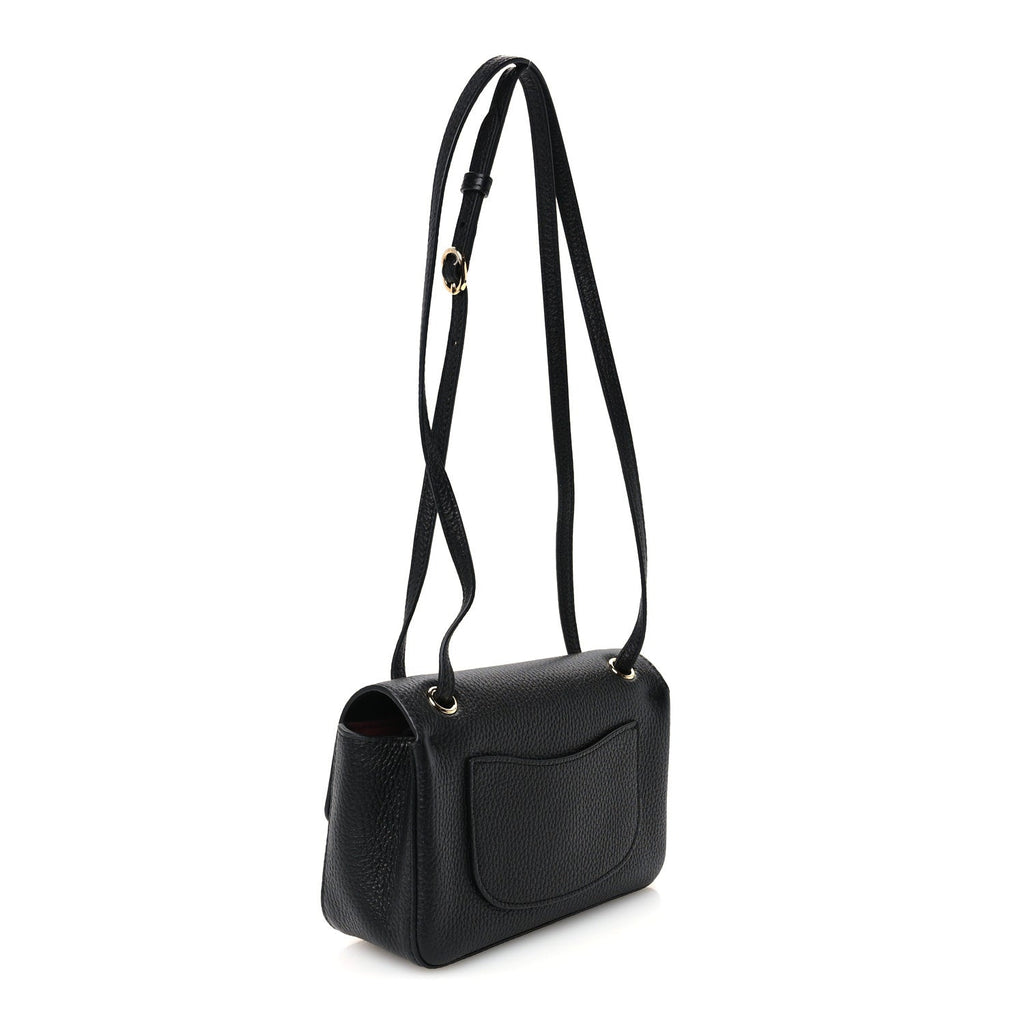 Grained Calfskin Mini Souplissimo Maxi Flap Black