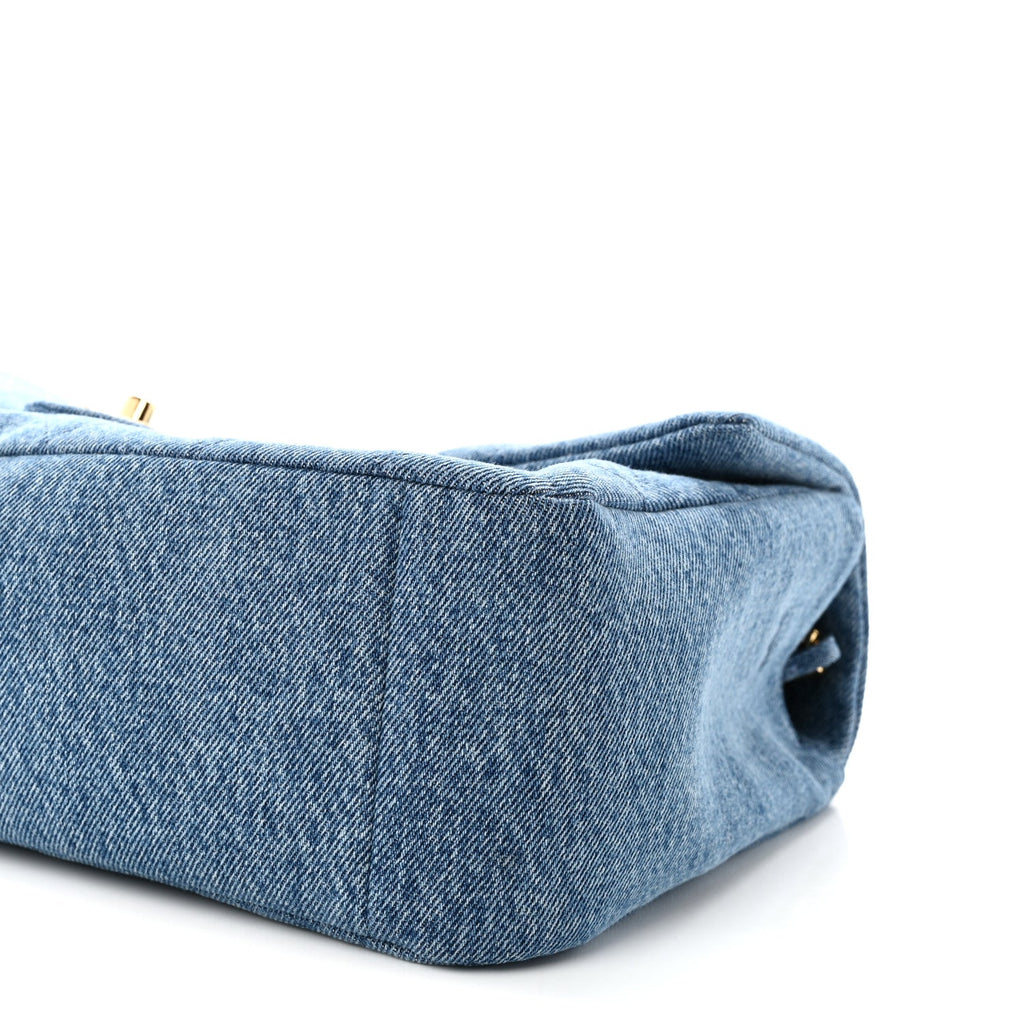 Denim Small Souplissimo Maxi Flap Blue