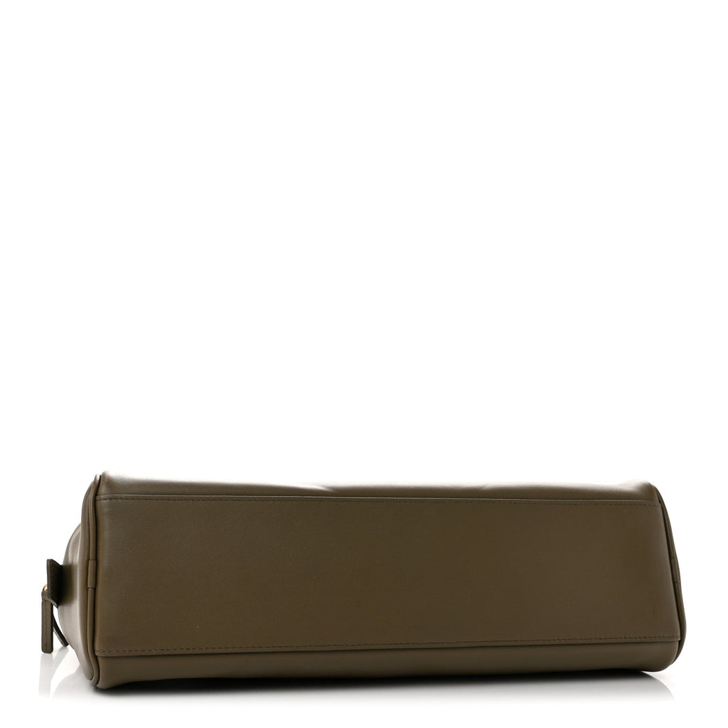 Calfskin Large Perfect Bowling Bag Dark Khaki