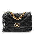 Lambskin Quilted Medium Chanel 19 Flap Black