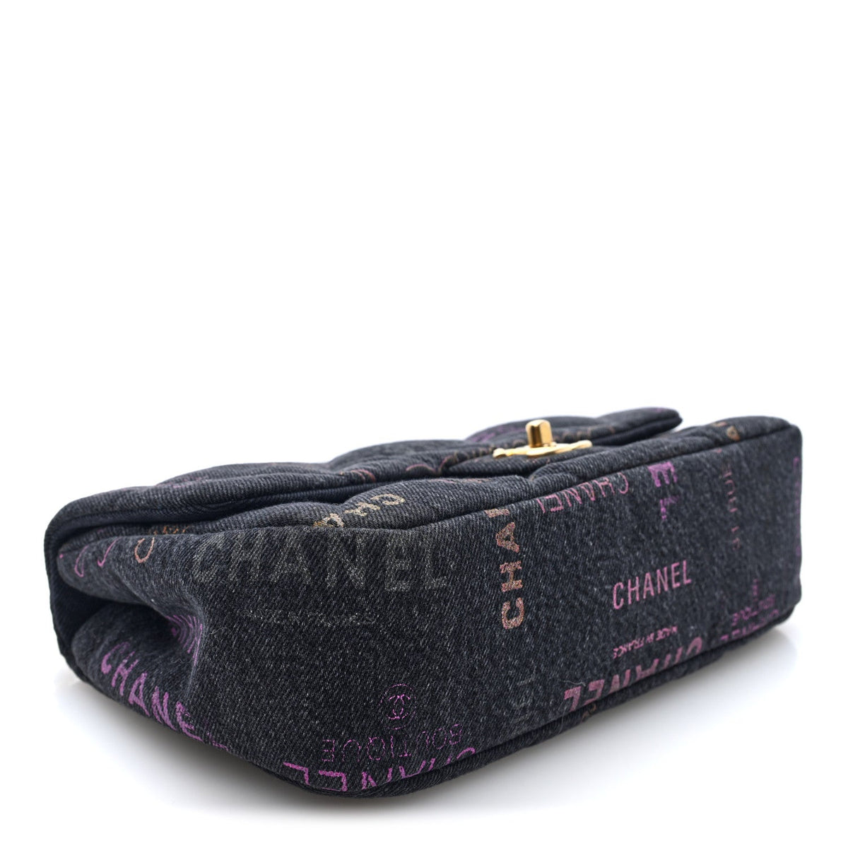Denim Quilted Denim Mood Large Flap Black Multicolor
