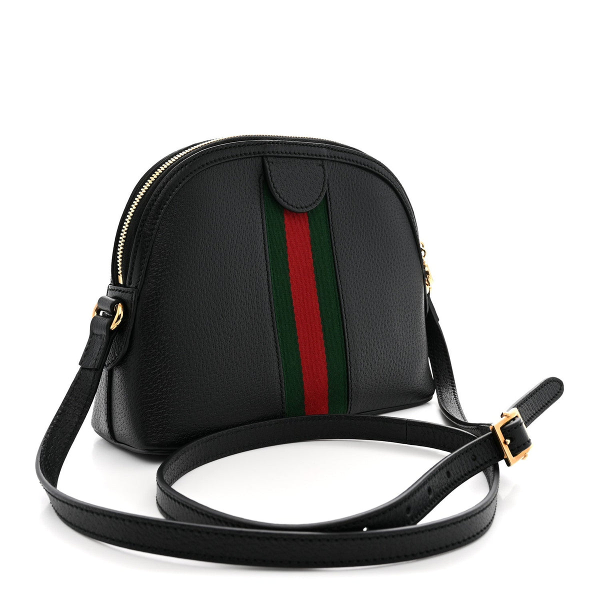 Calfskin GG Web Small Ophidia Dome Shoulder Bag Black