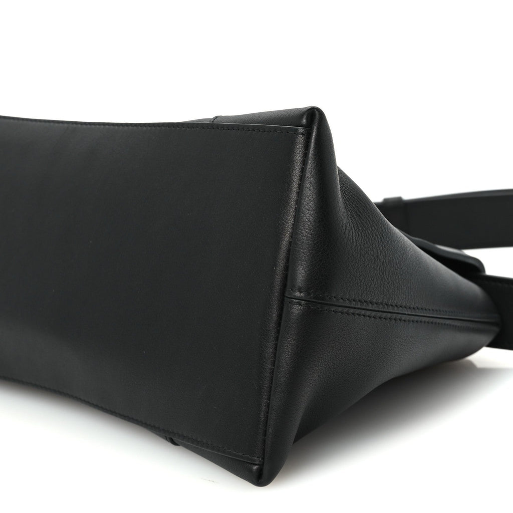 Grained Calfskin Monochrome M Downtown Shoulder Bag Black