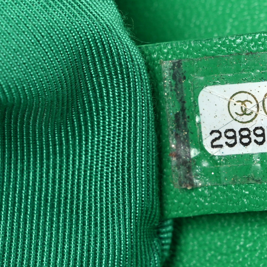 Goatskin Quilted Large Chanel 19 Flap Green
