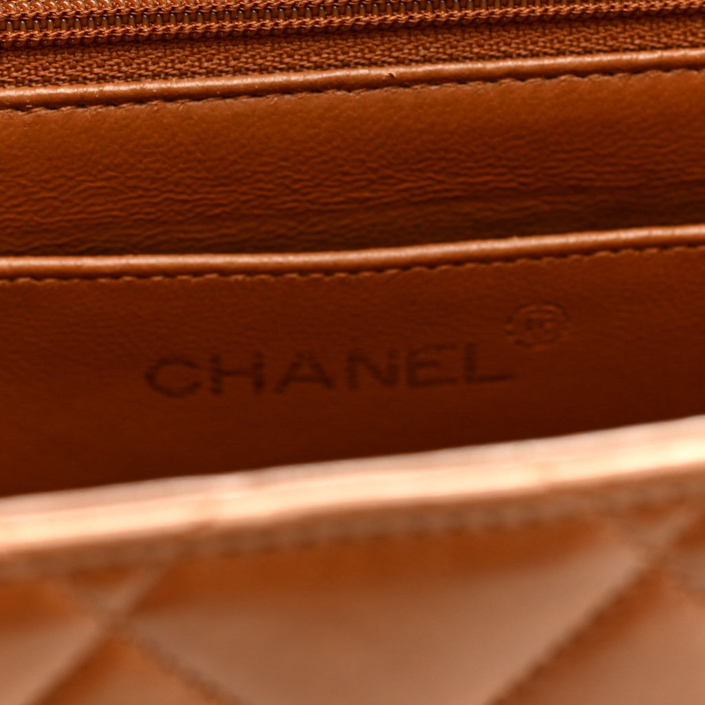 Lambskin Quilted XL Jumbo Single Flap Beige