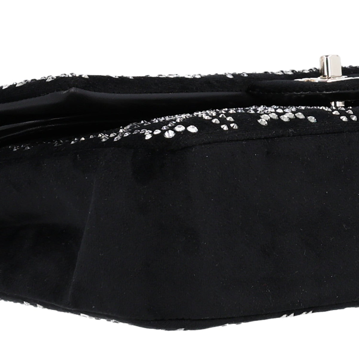 Velvet Crystal Medium Double Flap Black