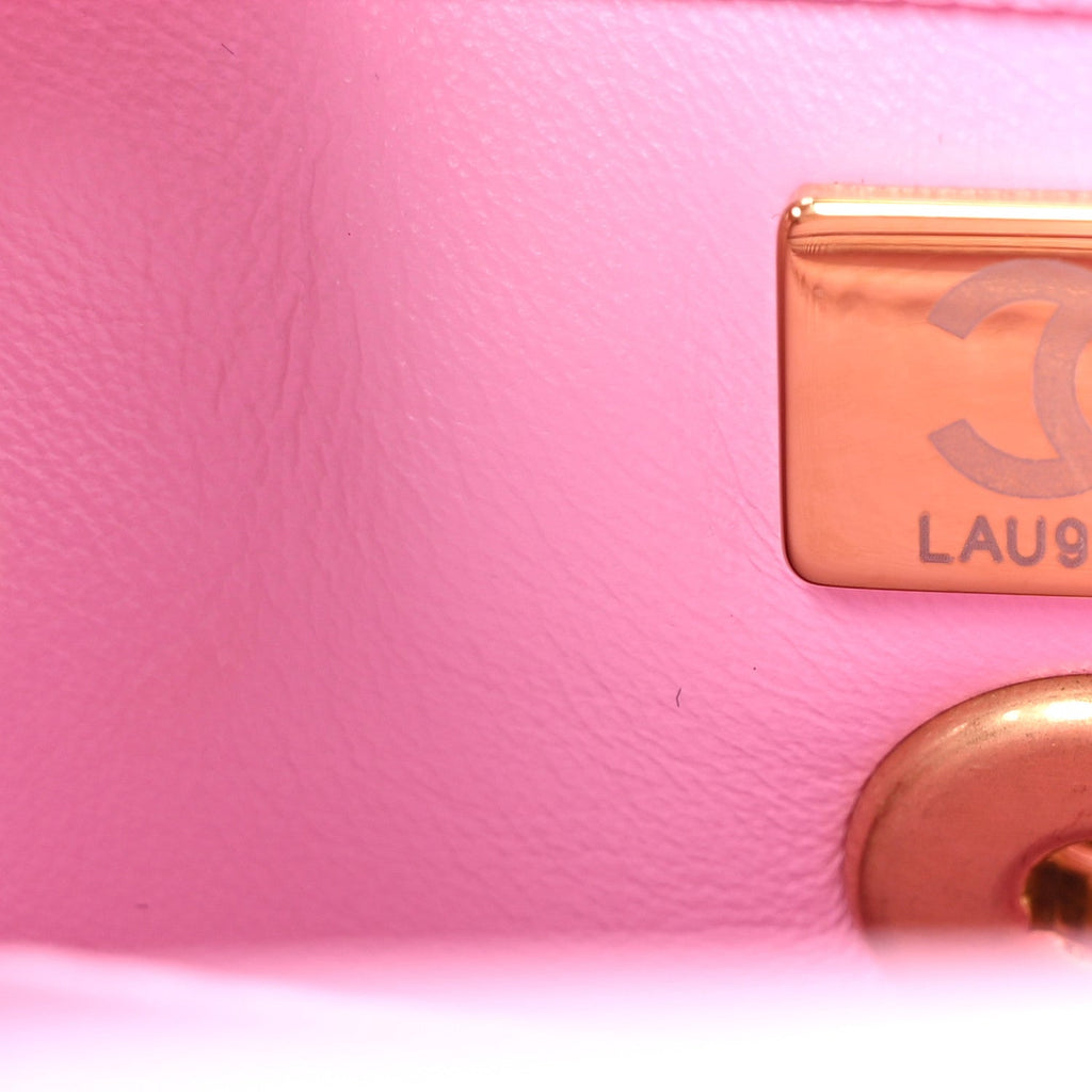 Caviar Quilted Mini Coco Chain Handle Flap Pink