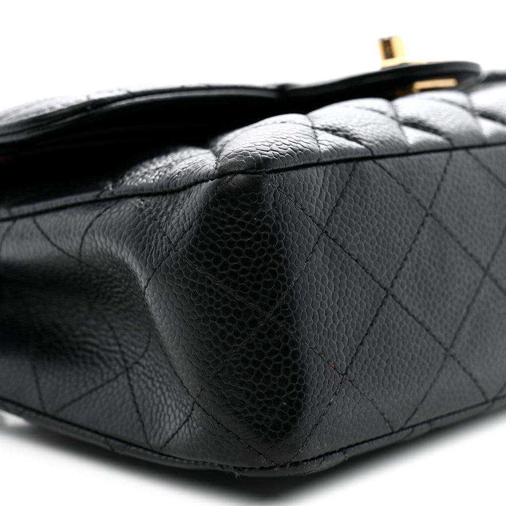 Caviar Quilted Small Double Flap Black