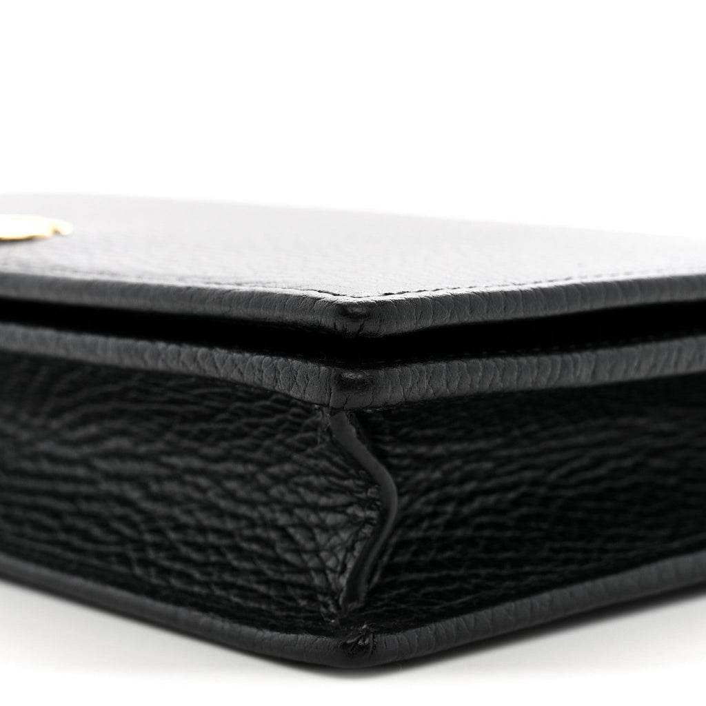 Calfskin Mini GG Marmont Chain Wallet Black