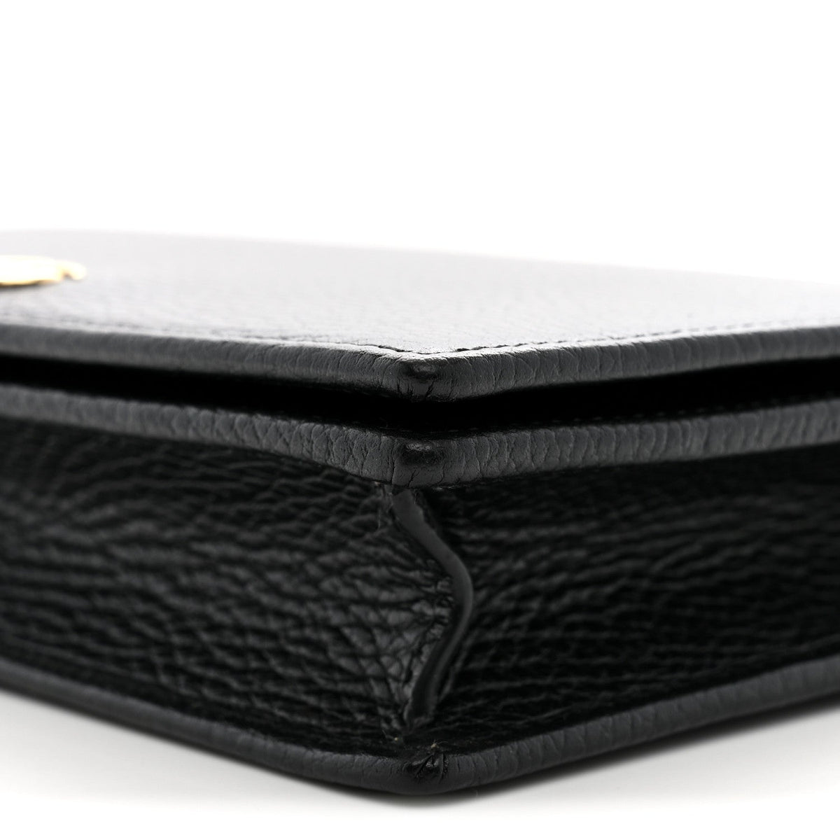 Calfskin Mini GG Marmont Chain Wallet Black