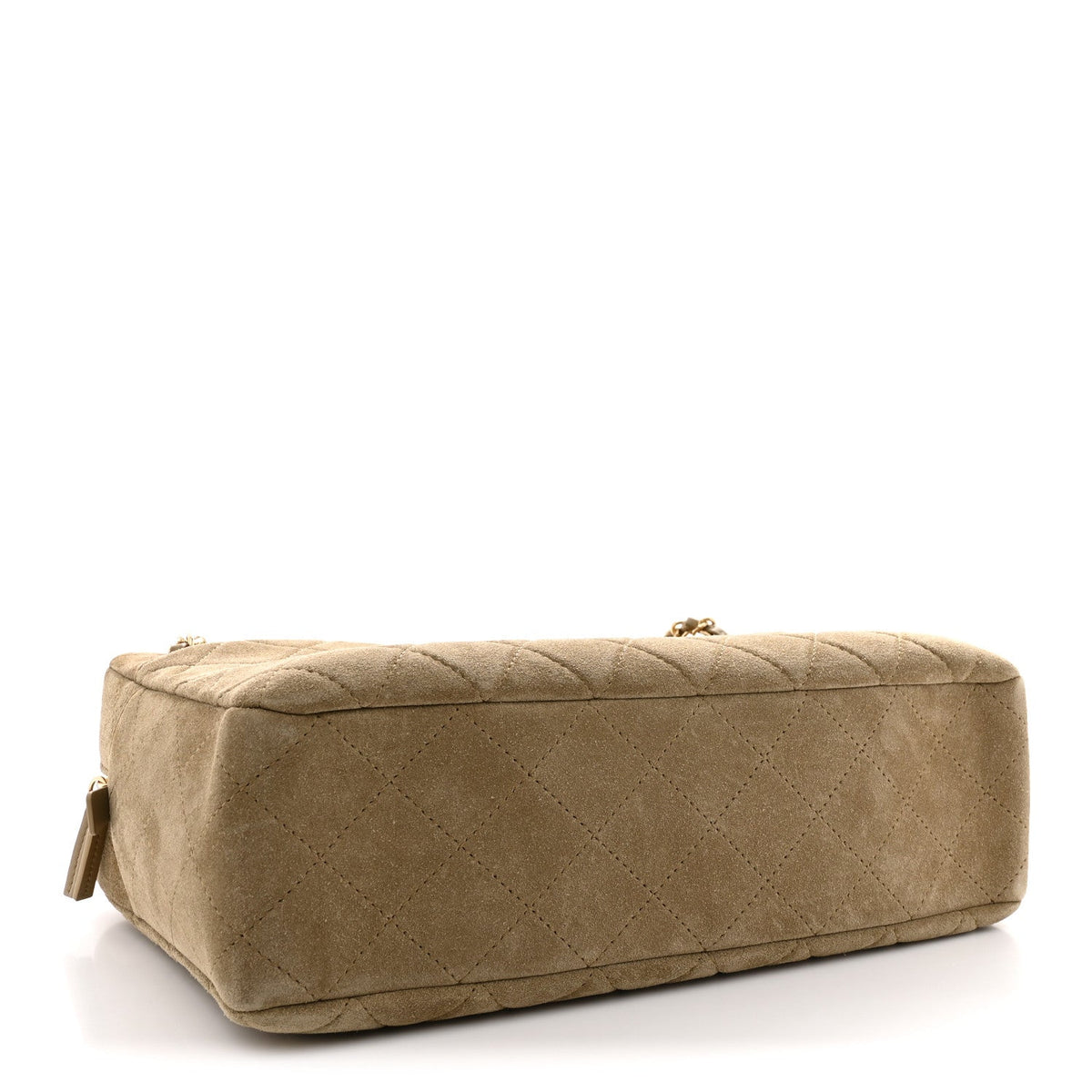 Suede Calfskin Quilted Camerissimo Camera Case Dark Beige
