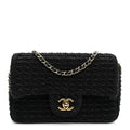Woven Fabric Mini Rectangular Flap Black