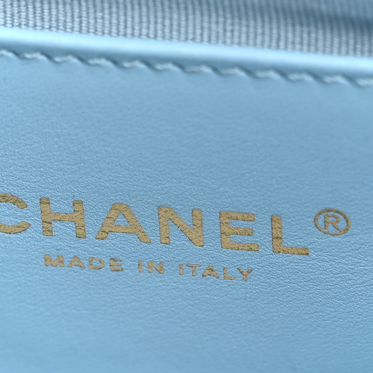 Lambskin Quilted CC Chain Flap Light Blue