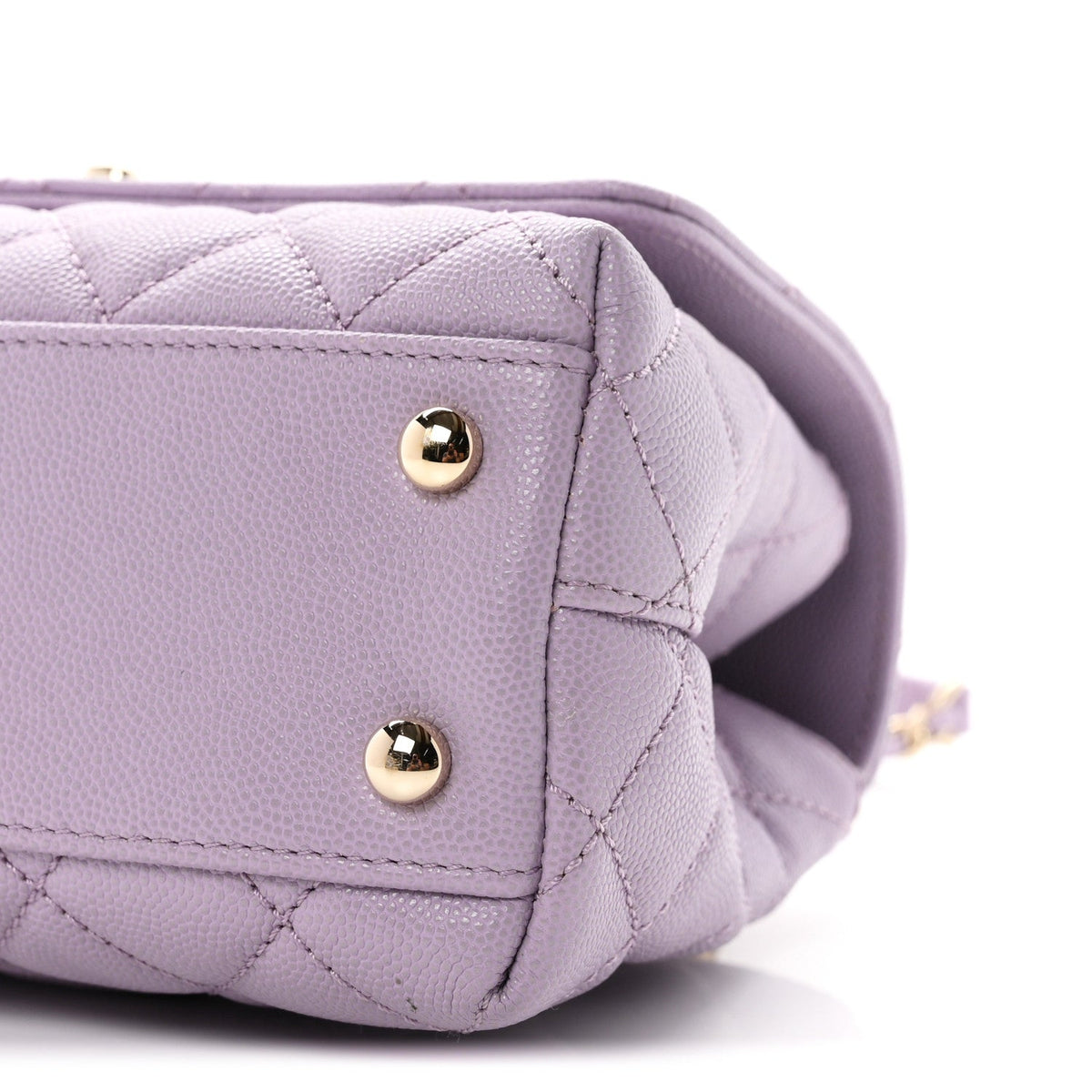 Caviar Quilted Mini Coco Handle Flap Light Purple