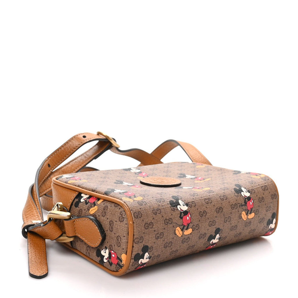 X DISNEY Mini Vintage GG Supreme Monogram Mickey Mouse Shoulder Bag Beige Vintage Sun Oil