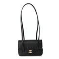 Shiny Caviar Mini Preppy Coco Shoulder Bag Black