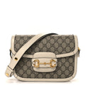 GG Supreme Monogram Horsebit 1955 Shoulder Bag Beige Mystic White
