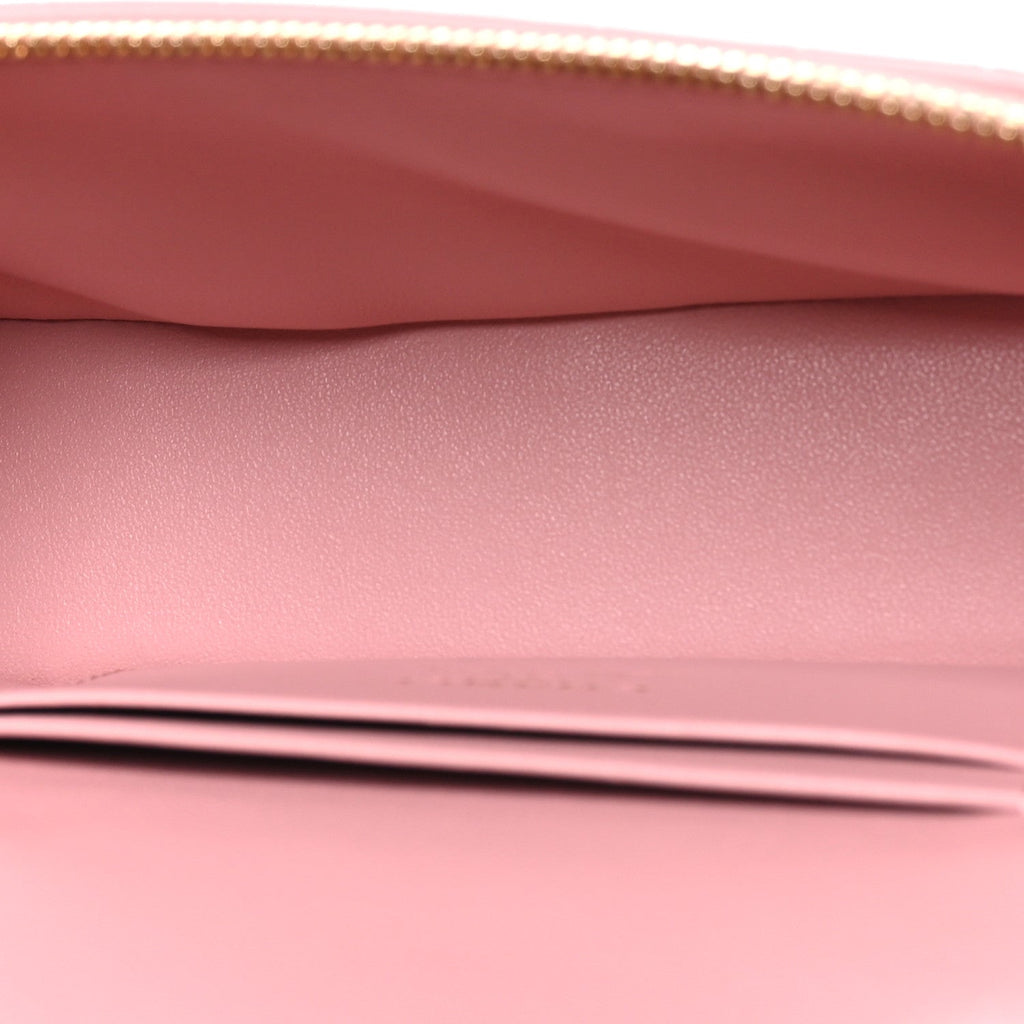 Calfskin Crocodile Embossed Crococo Exoticoco Vanity With Chain Light Pink