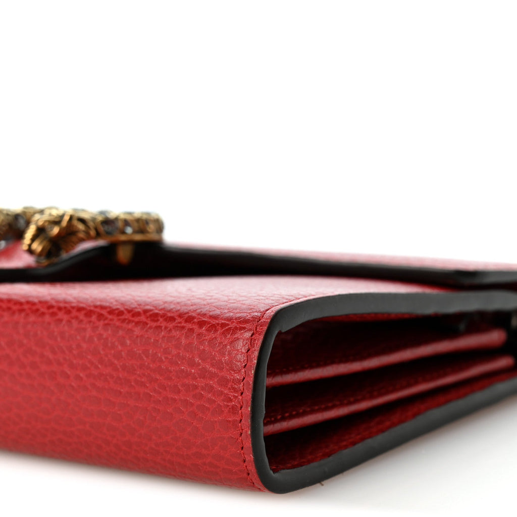 Calfskin Mini Dionysus Chain Wallet Hibiscus Red