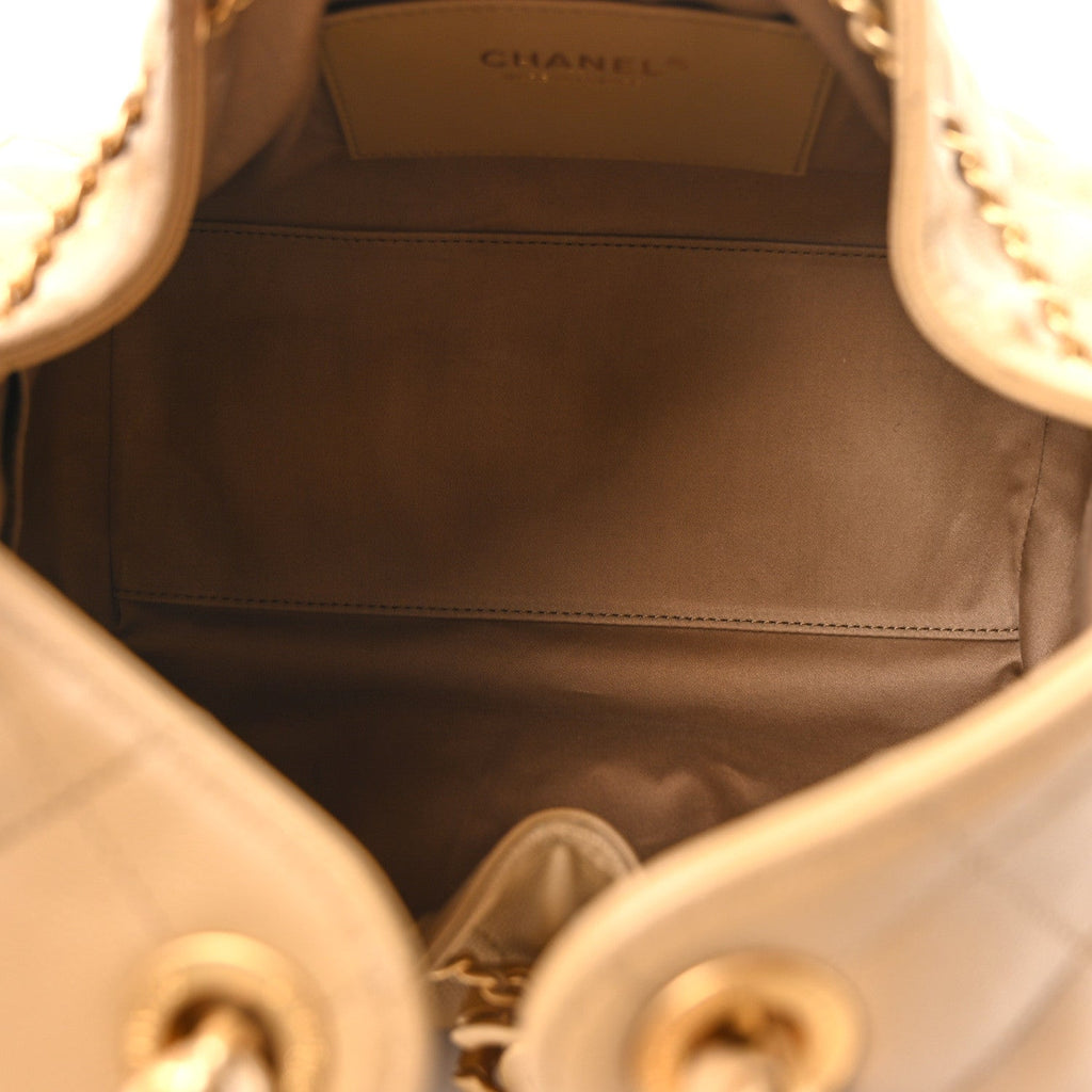 Caviar Quilted Small Chanel 25 Handbag Beige