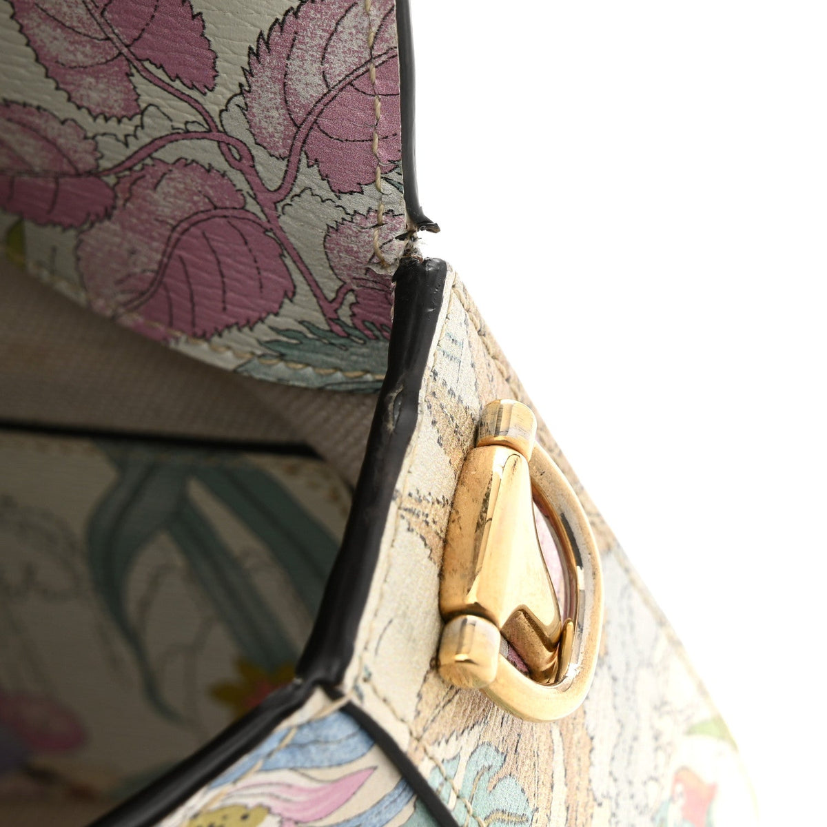 New Shangai Calfskin Tiger Savanah Web Mini Horsebit 1955 Shoulder Bag Chalky White Multicolor