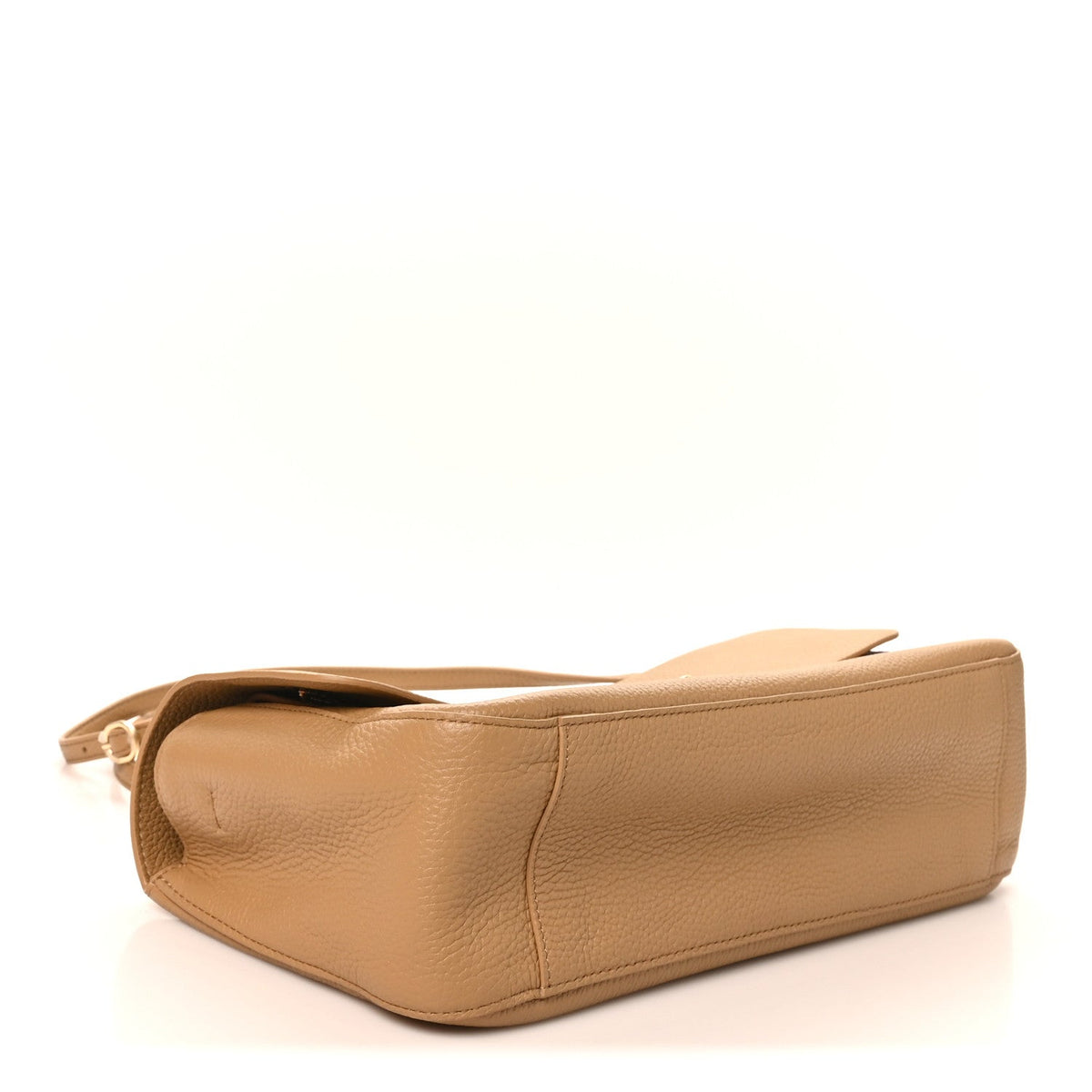 Grained Calfskin Small Souplissimo Maxi Flap Dark Beige