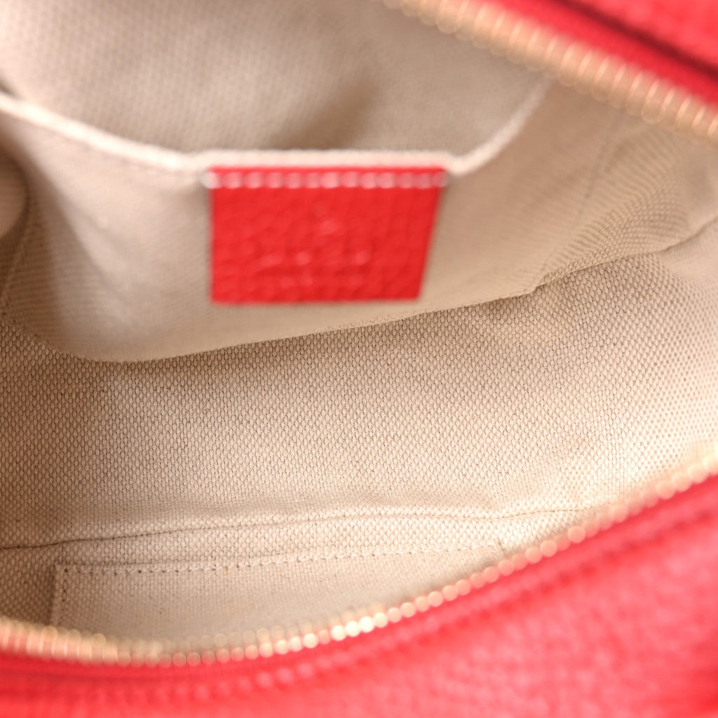 Pebbled Calfskin Small Soho Disco Bag Tabasco Red