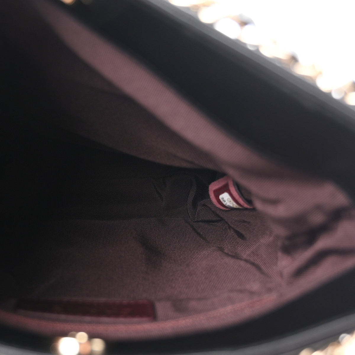 Lambskin Shopping Chain Tote Black