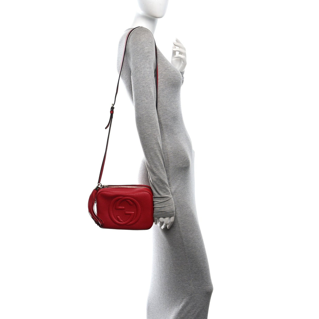 Pebbled Calfskin Small Soho Disco Bag Tabasco Red