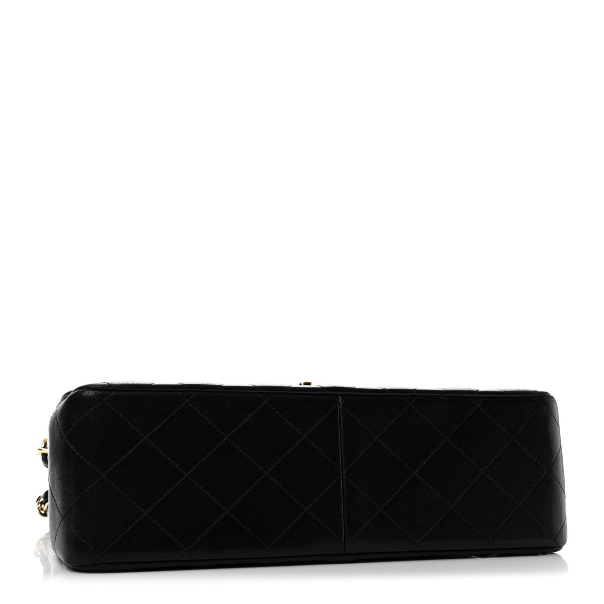Lambskin Quilted Jumbo Double Flap Black
