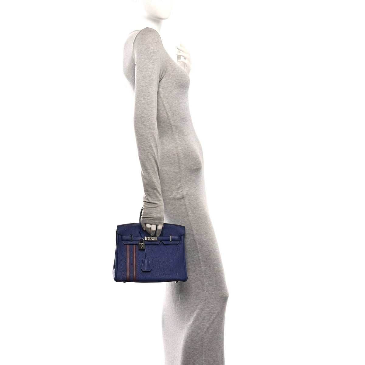 Togo Swift Officier Birkin 25 Bleu Encre Bordeaux