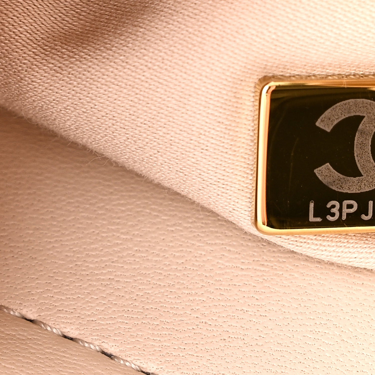 Lambskin Resin Quilted Small Bucket Bag Beige