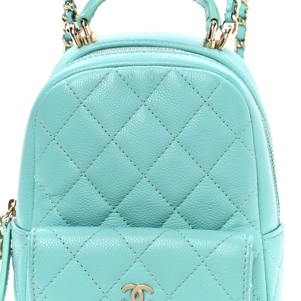 Caviar Quilted CC Mini Classic Backpack Blue