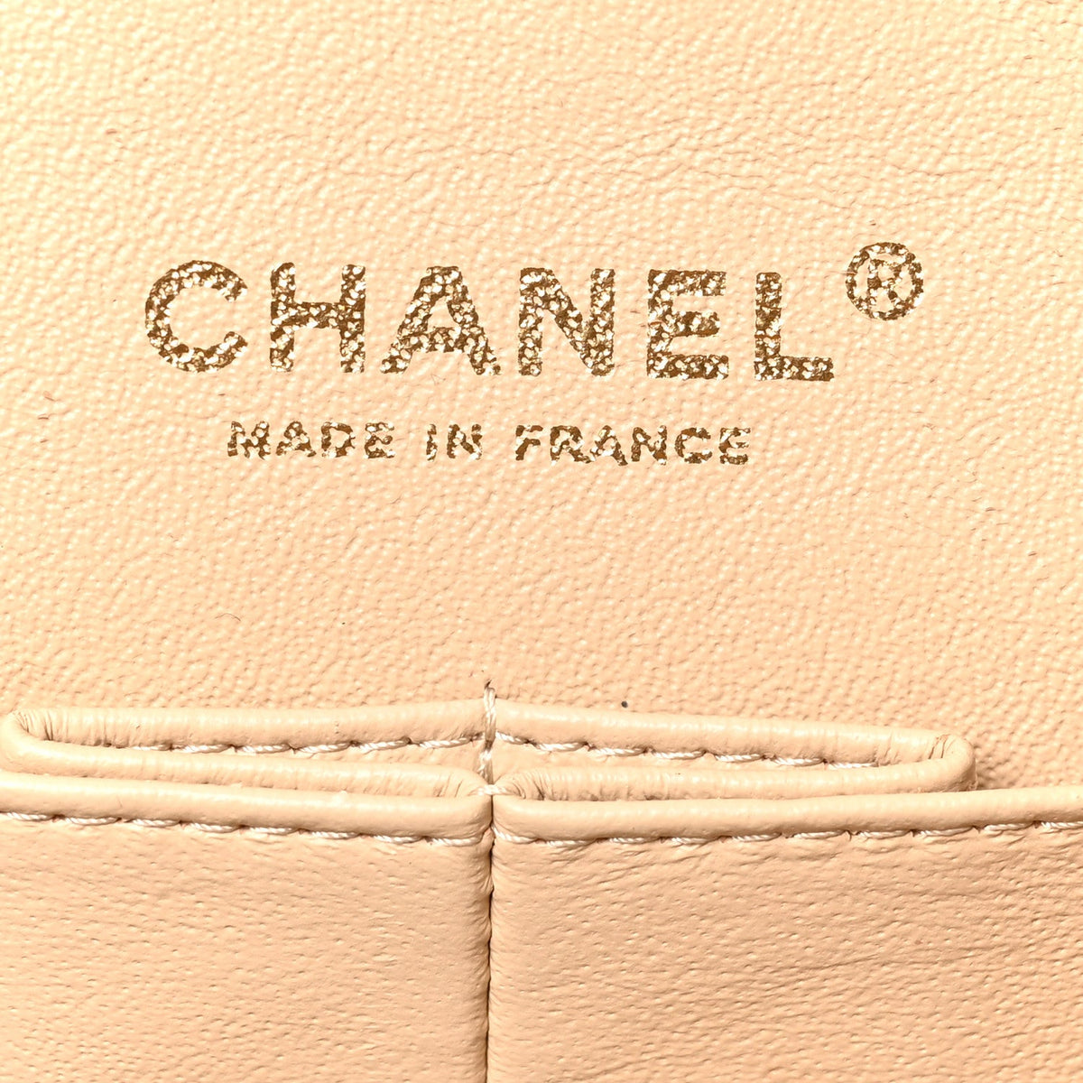 Caviar Quilted Medium Double Flap Beige