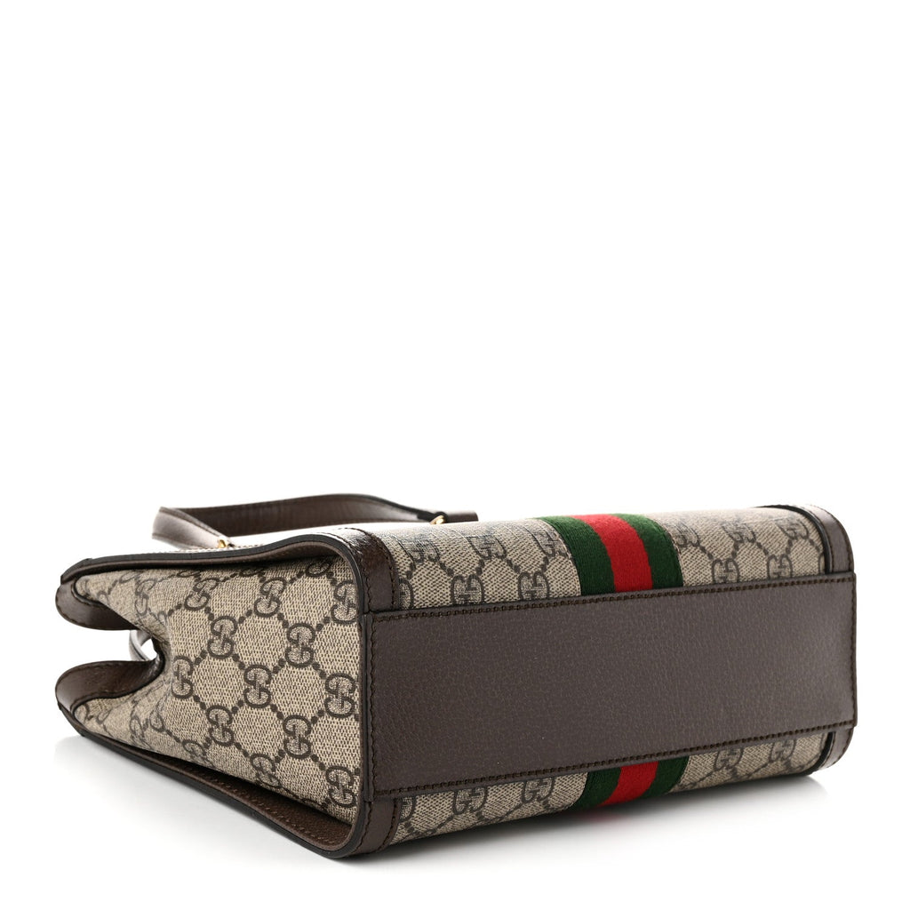 GG Supreme Monogram Small Ophidia Tote Bag Brown