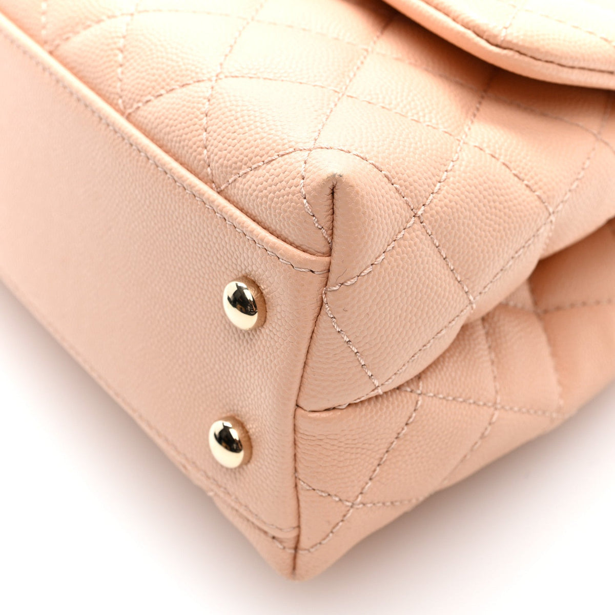 Caviar Quilted Mini Coco Handle Flap Light Pink