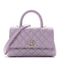 Caviar Quilted Mini Coco Handle Flap Light Purple