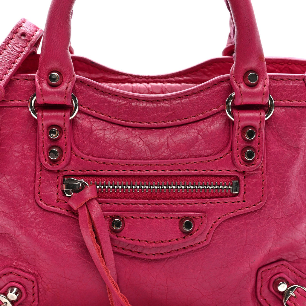 Agneau Arena Silver Hardware Nano Le City Fuchsia