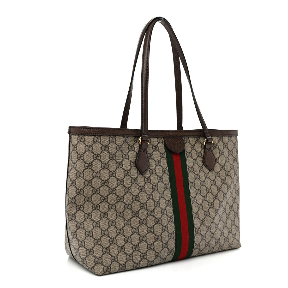GG Supreme Monogram Medium Ophidia Shopping Tote Brown