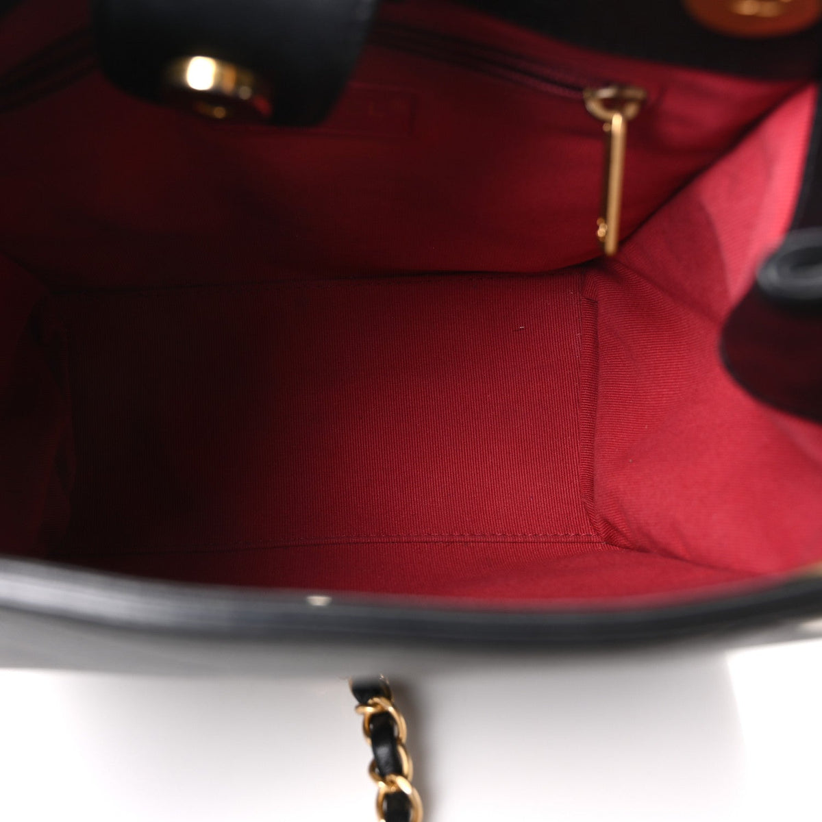 Calfskin Stitched Small Shopping Bag Black