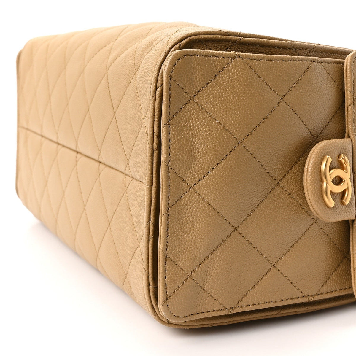 Caviar Quilted Small Chanel 25 Handbag Beige